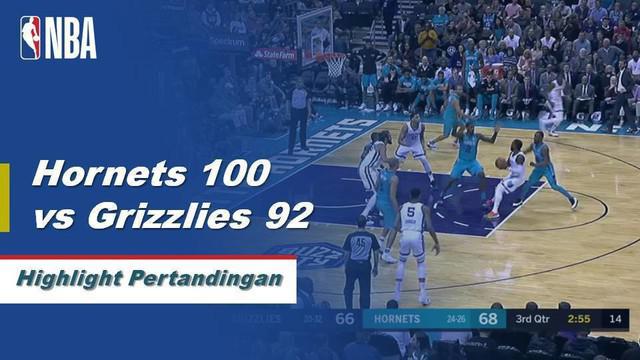 Kemba Walker memanas dengan 23 poin saat Hornets mengungguli Grizzlies pada Jumat malam, 100-92.