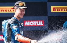 Pembalap Indonesia Aldi Mahendra Juara Dunia Super Sport 300 di Spanyol