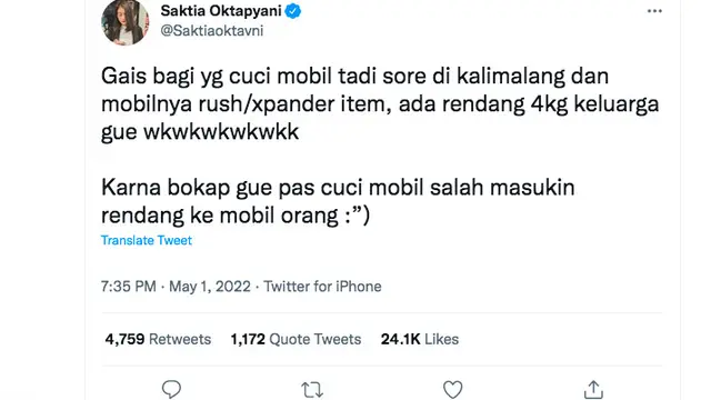 Viral Kisah Wanita Kehilangan Rendang 4 Kg karena Salah Masuk Mobil