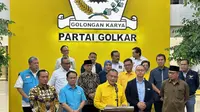 Sekjen Golkar Lodewijk Paulus saat menggelar konferensi pers Koalisi Indonesia Maju di DPP Golkar, Jakarta, Rabu (20/9/2023). (Liputan6.com/Nanda Perdana Putra)