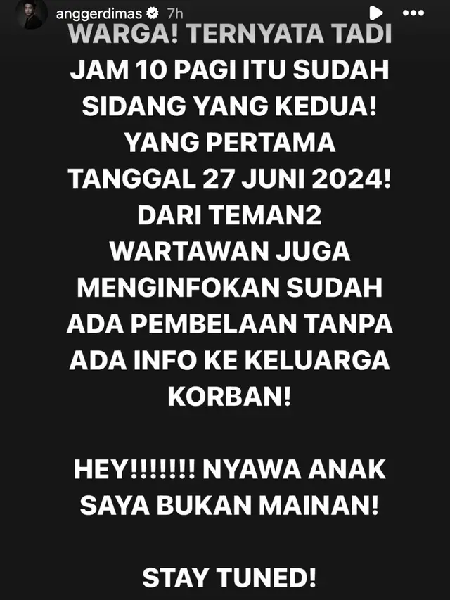 Unggahan Angger Dimas. (Foto: Dok. Instagram @anggerdimas)