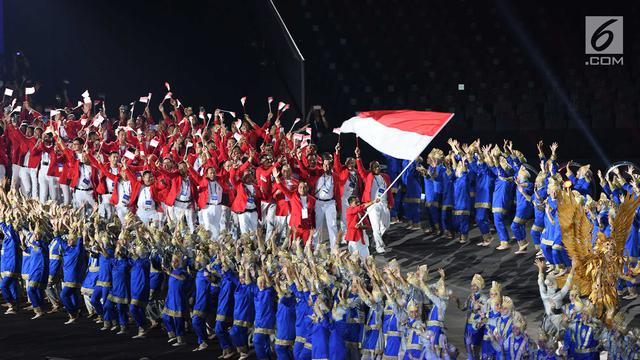 Aksi Kontingen Berbagai Negara di Pembukaan Asian Games 2018