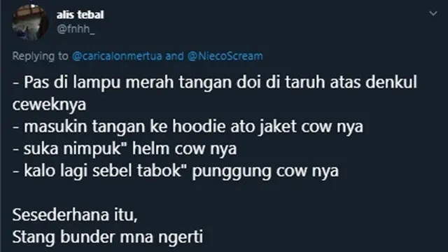 7 Cuitan Momen Pacaran Naik Motor ala Netizen Ini Bikin Senyum Sendiri
