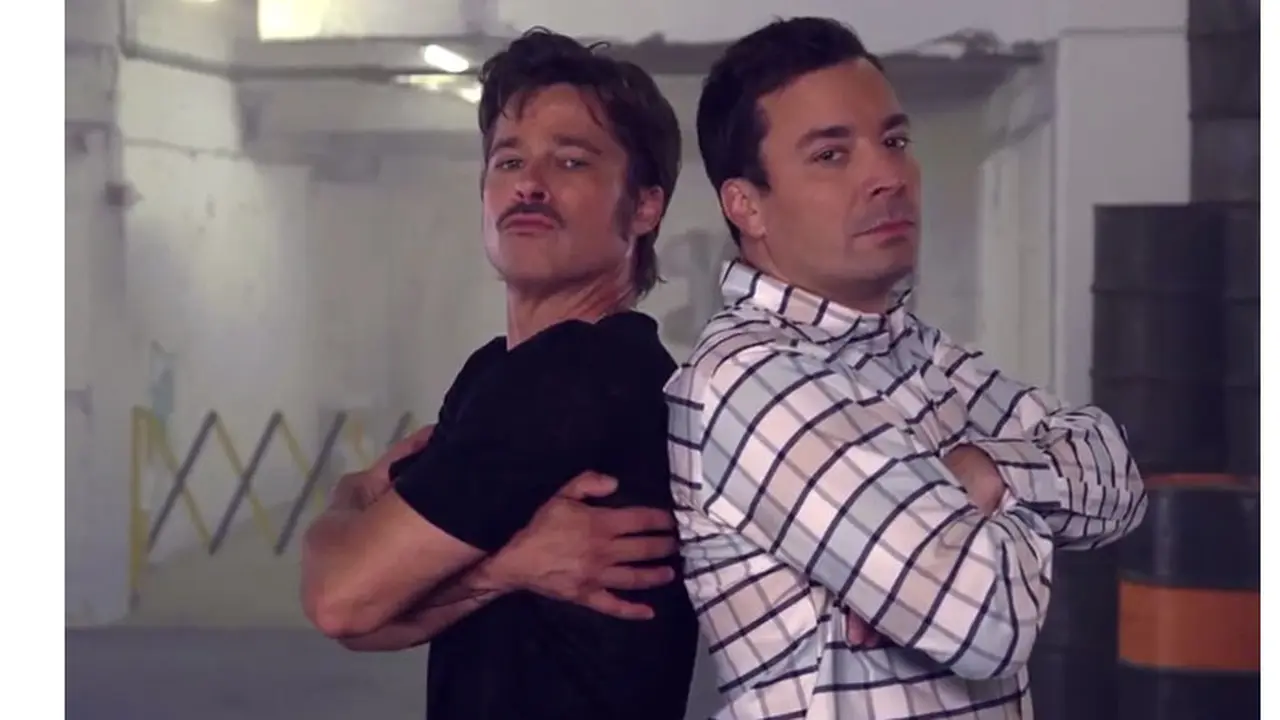 Brad Pitt dan Jimmy Fallon