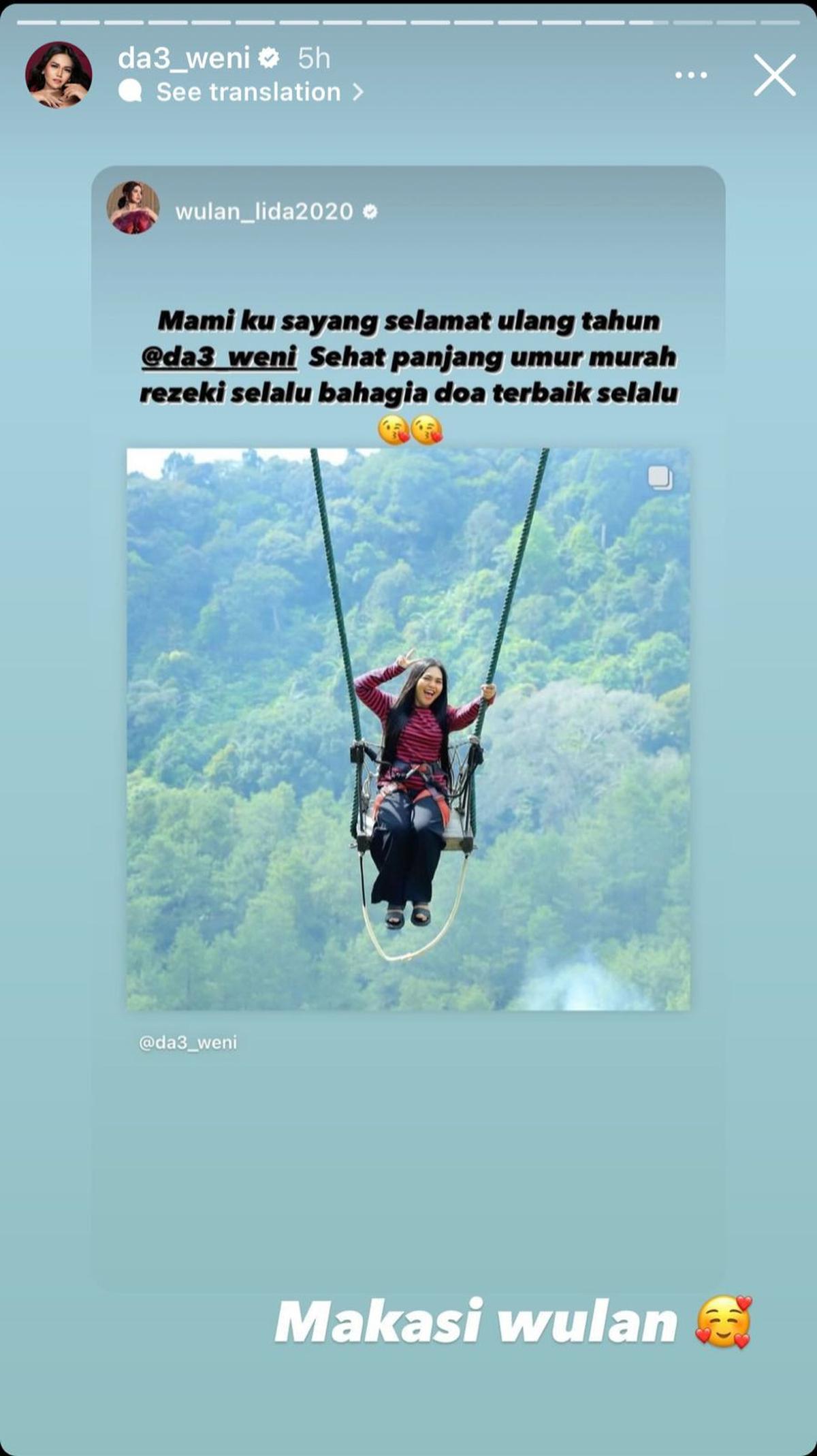 Wulan LIDA Ucapkan Selamat Kepada Weni Wen