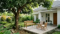 7 Model Teras Depan Rumah dengan Pohon Mangga Besar Jadi Peneduh Estetik, Hasilnya Bikin Kagum