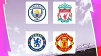 Premier League - Logo Man City, Liverpool, Chelsea, MU nuansa musim 2022/2023 (Bola.com/Adreanus Titus)