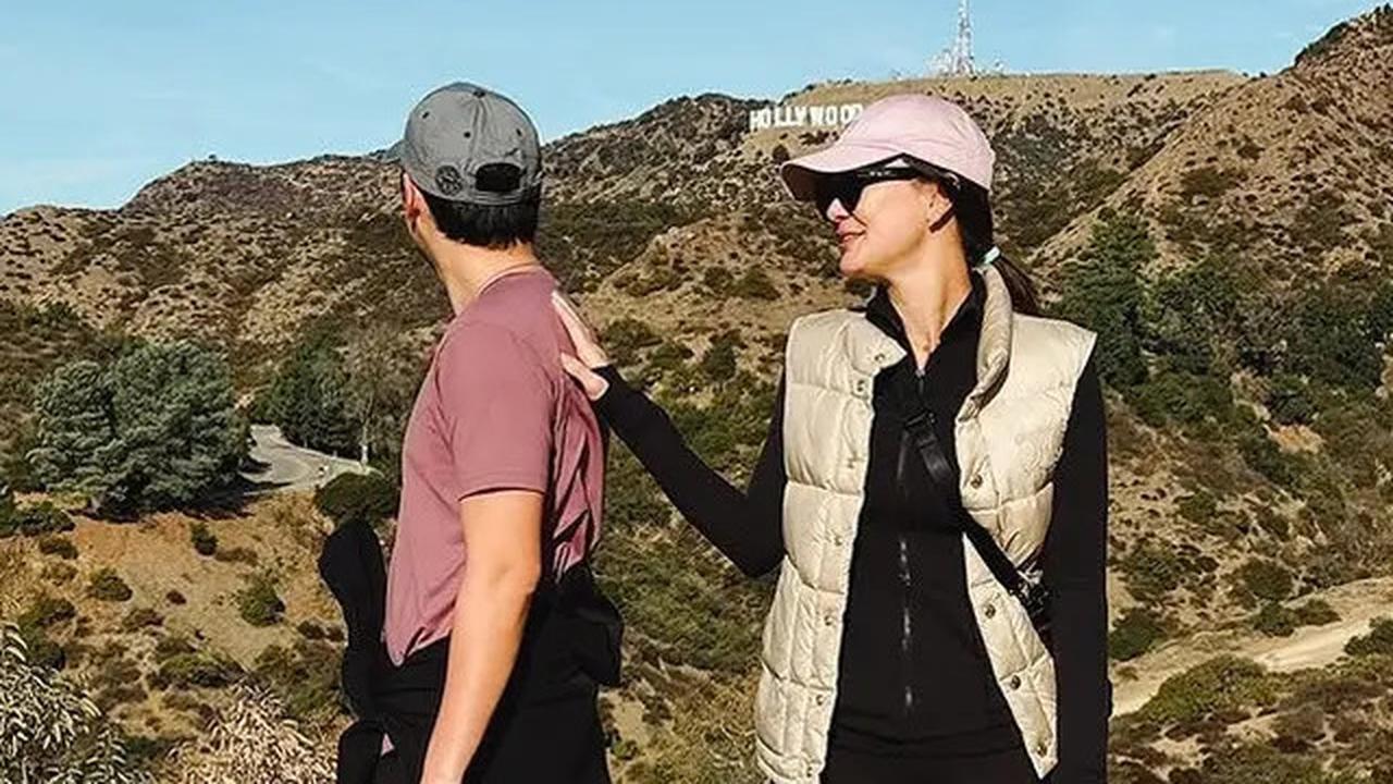 6 Potret Tampilan Luna Maya hingga Ussy Sulistiawaty Bersama Keluarga Berfoto di Depan Hollywood Sign, Sebelum Kebakaran di Los Angeles