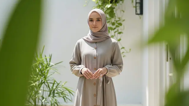 Model Gamis Abaya Linen Adem Cocok untuk Cuaca Panas