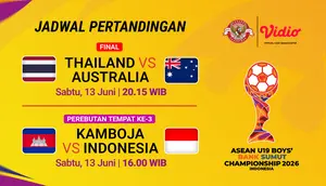 Jadwal turnamen ASEAN U19 Boys Championship 2026 babak final & 3rd place di Vidio. (doc. vidio)