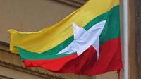 Ilustrasi bendera Myanmar (AFP Photo)