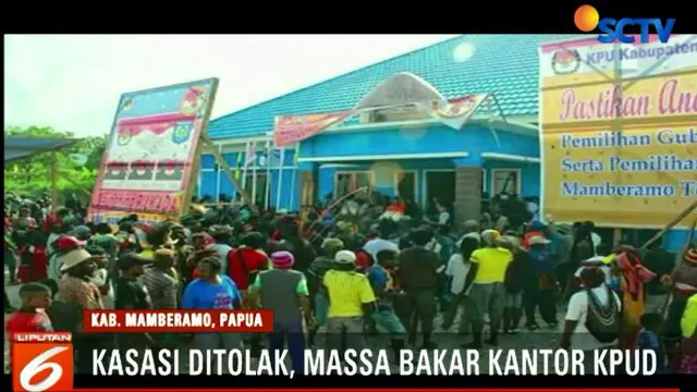 Itaman-Oni Tak Lolos Pilkada, Massa Bakar KPUD Mamberamo Tengah