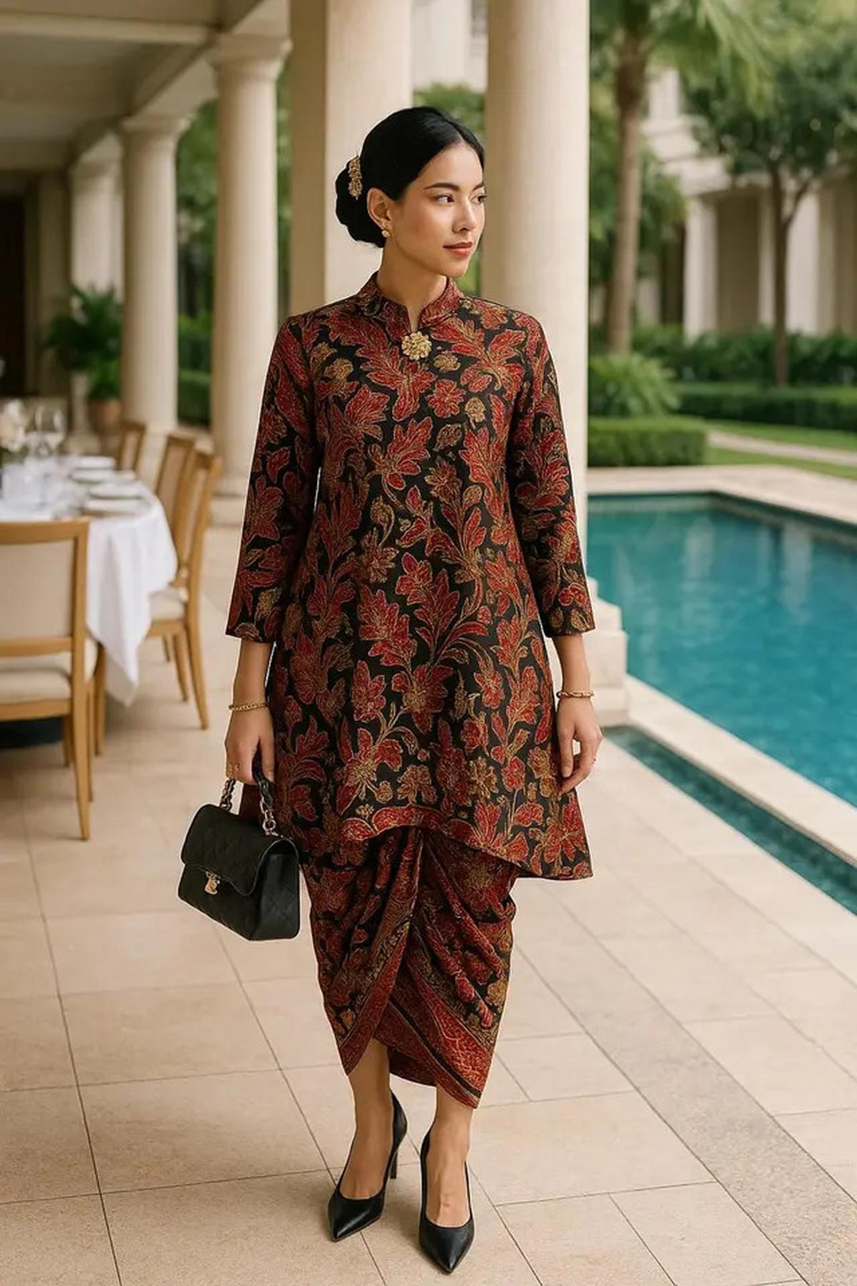 13 Inspirasi Model Tunik Batik Setelan Rok yang Simpel Tapi Mewah, Cocok untuk Segala Acara