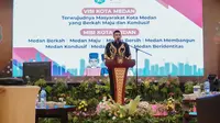 Wali Kota Medan, Bobby Nasution saat membuka Musrenbang Perubahan Rencana Pembangunan Jangka Menengah Daerah (RPJMD) 2021-2026 di Hotel JW Marriot, Kamis (24/8/2023). (Foto: Istimewa)