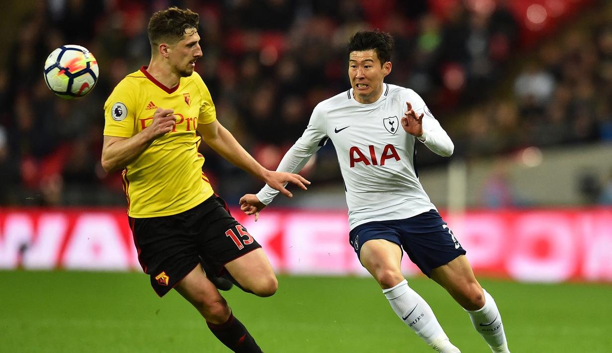 <p>Watford. Dari total 12 kali pertemuan dengan Watford di semua ajang, Son Heung-min berhasil mencetak 6 gol dan 2 assist serta membawa Tottenham Hotspur 9 kali menang dan 3 kali imbang. Gol terakhir ke gawang Watford dicetak pada pekan ke-3 Liga Inggris musim 2021/2022, 29 Agustus 2021 dalam laga yang berkesudahan 1-0. (AFP/Glyn Kirk)</p>