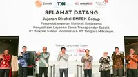 Penandatanganan kontrak kerjasama antara EMTEK Group dengan penyediaan layanan sewa transponder satelit PT Telkom Satelit Indonesia & PT Tangara Mitrakom.