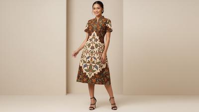8 Pilihan Dress Batik Kerah Shanghai Modern untuk Acara Resmi, Bergaya  Kekinian