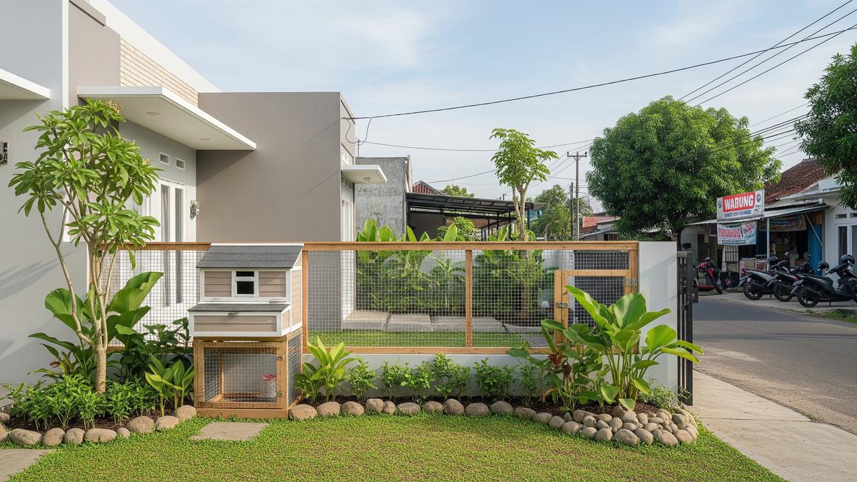 7 Desain Kandang Ayam Menyatu dengan Pagar Rumah Minimalis, Bersih, Rapi dan Tidak Bau