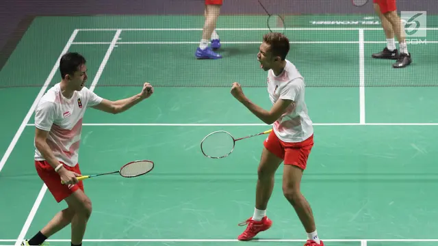 Aksi Dua Ganda Putra Indonesia di Final Perseorangan Asian Games 2018
