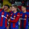 Laga Barcelona kontra Mallorca menjadi laga pembuka pekan ke-28 LaLiga 2023/2024 yang berlangsung di Olimpic Lluis Companys Stadium, Barcelona, Sabtu (9/3/2024) dini hari WIB. Kemenangan tipis 1-0 diraih Blaugrana lewat gol bocah 16 tahun, Lamine Yamal pada menit ke-73. Dengan hasil ini Barcelona sementara naik ke posisi runner-up dengan mengoleksi 61 poin mendekati Real Madrid di posisi puncak dengan 66 poin dan menggusur Girona yang belum bermain pada pekan ke-28. (AP Photo/Joan Monfort)