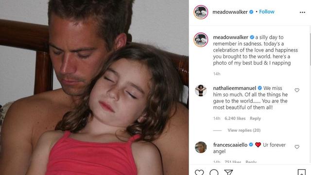 Unggahan Meadow Walker tentang sang ayah, Paul Walker. (Instagram/ meadowwalker)
