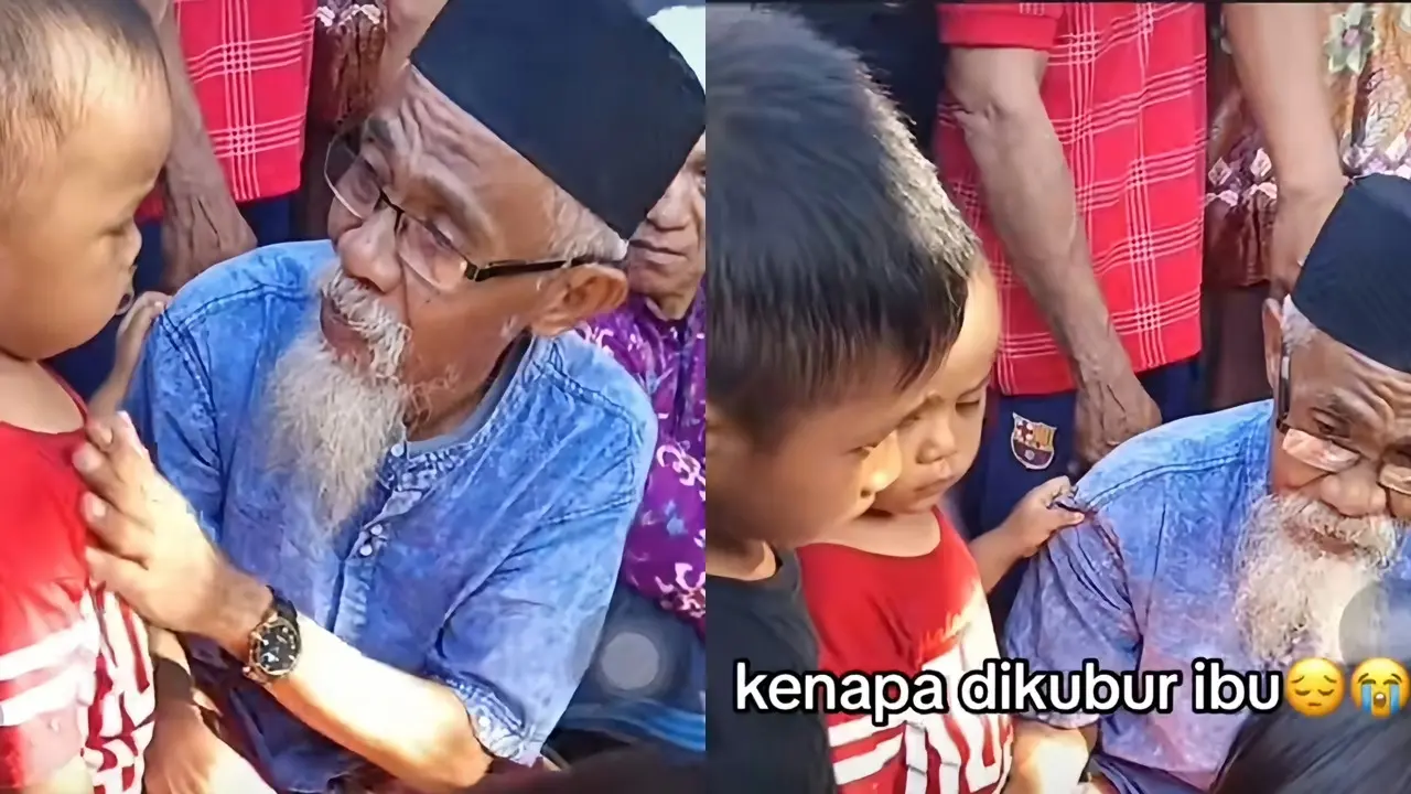 Momen Pilu Bocah Pertanyakan Ibu Dikubur