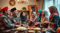 contoh kartu ucapan lebaran idul fitri ©Ilustrasi dibuat AI