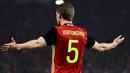 Jan Vertonghen masih dipercaya mengawal lini belakang Timnas Belgia. Didukung fisik yang kuat serta kemampuan membaca permainan lawan membuat bek 35 tahun ini dibawa sang pelatih ke Piala Dunia 2022. (AFP/Emmanuel Dunand)