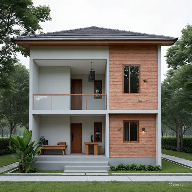 Desain Rumah 2 Lantai Sederhana dan Biaya 100 Juta