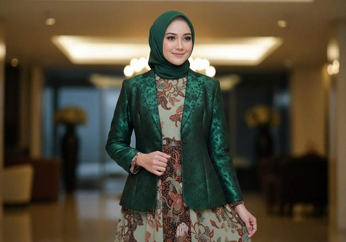 7 Model Gamis Batik Blazer Panjang yang Elegan untuk Acara Resmi