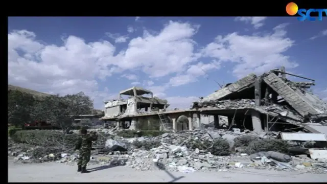 Militer Suriah menyebut lebih dari 100 rudal ditembakan ke arah Pangkalan Militer Suriah di Homs.