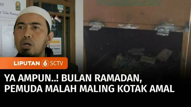 VIDEO: Terekam CCTV! Aksi Pemuda Bobol Kotak Amal Masjid di Bandung