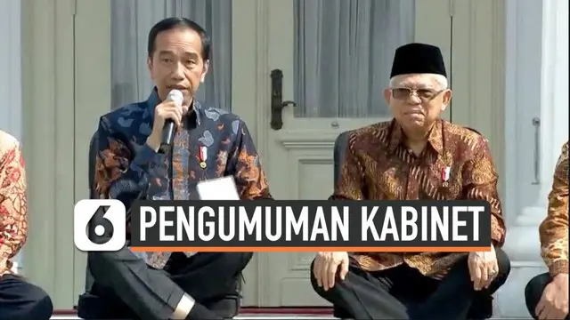 Presiden Joko Widodo dan Wapres Ma'ruf Amin mengumumkan jajaran menteri yang mengisi Kabinet Indonesia Maju. Sejumlah muka lama dan baru menghiasi kursi kabinet.
