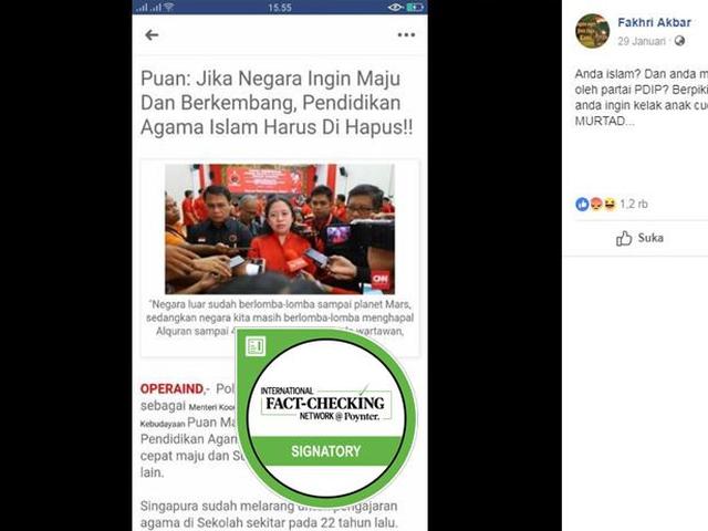 Cek Fakta Hoaks Menko Puan Akan Hapus Pendidikan Agama Islam Cek Fakta Liputan6 Com
