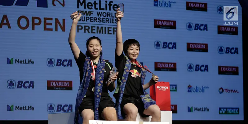 Taklukan Korea, Ganda Putri Chen Qingchen dan Jia Yifan Juara Indonesia Open 2017