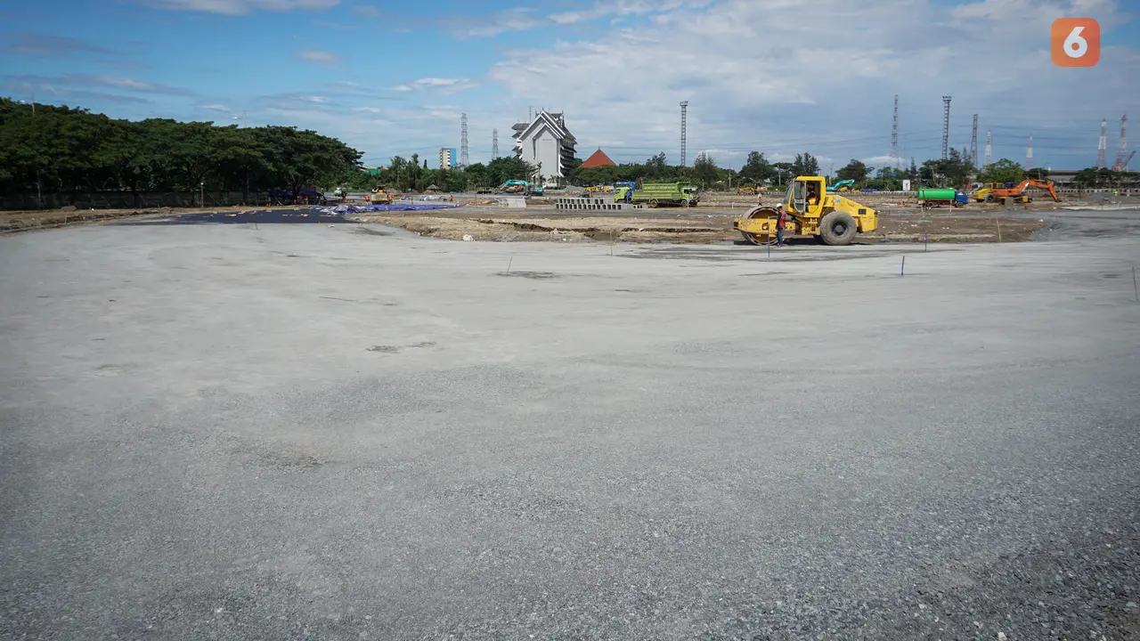 Foto: Penampakan Terbaru Proyek Pembangunan Sirkuit Formula E, Ada yang Sudah Mulai Diaspal