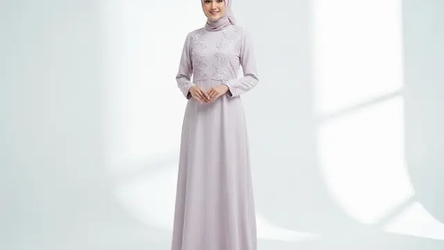 Gamis Ceruty Brukat Timbul Simple Elegan