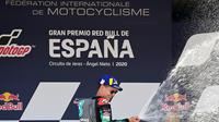 Fabio Quartararo di podium pertama MotoGP Jerez, Minggu (19/7/2020). (JAVIER SORIANO / AFP)