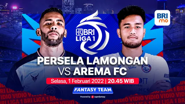 Jadwal Acara BRI Liga 1 Malam Ini :  Arema FC Vs Persela Lamongan di Vidio
