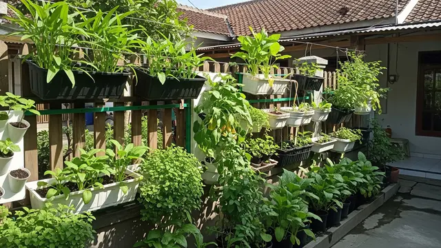 Inspirasi Kebun Sayur IRT Padat Panen untuk Rumah Tipe Sederhana (AI)
