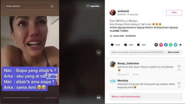 Arkana Nyeplos Sebut Pernah Ditabok Nikita Mirzani, Warganet: Ekspresi Emaknya Panik