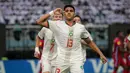 Bek Timnas Maroko U-17, Saifdine Chlaghmo mencetak gol ke gawang Panama U-17 di Grup A Piala Dunia U-17 2023 Indonesia hari Jumat (10/11/2023). Ini merupakan gol perdana pada ajang Piala Dunia U-17 2023. (Bagaskara Lazuardi/Bola.com)