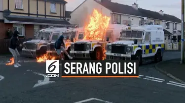 Kendaraan polisi Irlandia diserang sejumlah orang dengan bom molotov. Serangan ini terjadi saat polisi mencari kelompok pembangkang di daerah Londonderry.