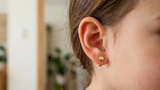 Anting Emas 14K Stud Screw-Back