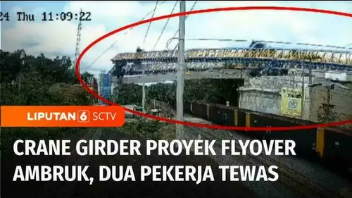 VIDEO: Crane Girder Proyek Flyover Bantaian Muara Enim Ambruk Timpa Kereta, Dua Pekerja Tewas