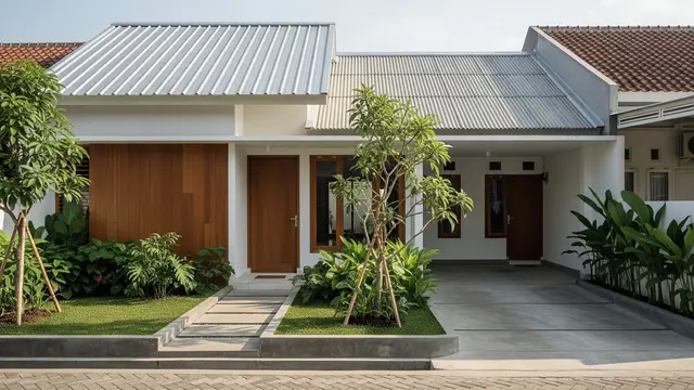 Rumah Minimalis Atap Depan Seng dan Belakang Asbes