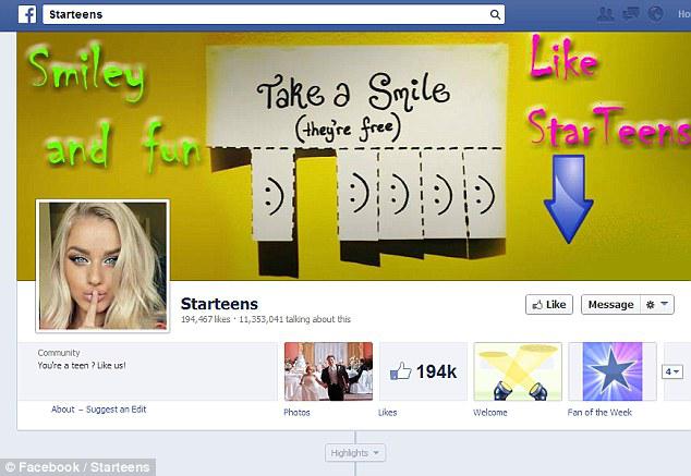 Page Starteens yang menggunakan foto tanpa ijin (c) dailymail.co.uk