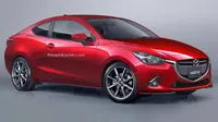 Desain menjelaskan bahwa Mazda2 Coupe itu hadir dengan garis atap yang lebih landai dengan wheelbase yang sedikit lebih pendek.