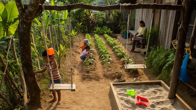 Desain Rumah 1 Lantai Ramah Anak di Desa