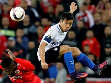  Inter Milan tersingkir dari Liga Europa 2016-2017 secara tragis setelah kalah 2-3 dari Hapoel Beer Sheva, pada matchday kelima Grup K, di Turner Stadium, Beersheba, Jumat (25/11/2016) dini hari WIB. (Reuters/Ammar Awad)
